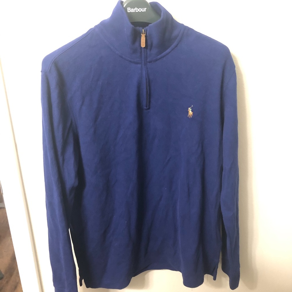 Navy Polo Ralph Lauren Quarter Zip Sweater Size M